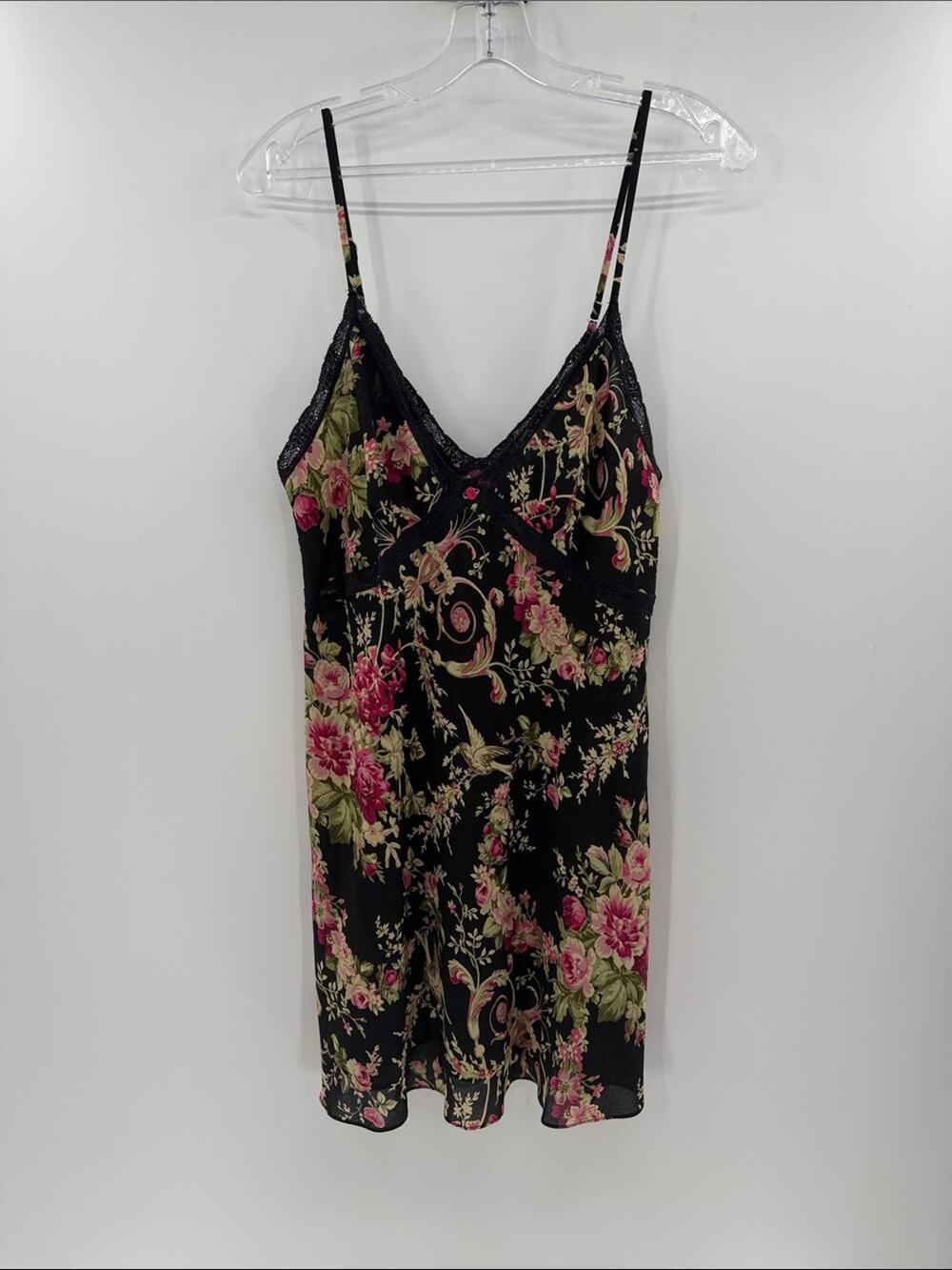 Oscar de le Renta Pink Label Floral Slip - Black/Pink - Large